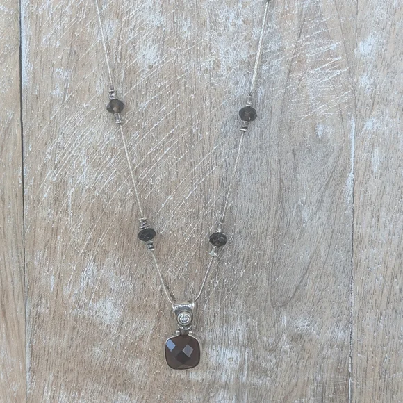 Silpata Smoky Topaz And Sterling Silver Necklace - Picture 8 of 10